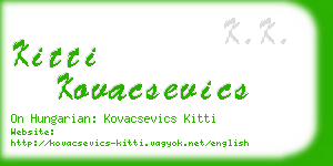 kitti kovacsevics business card